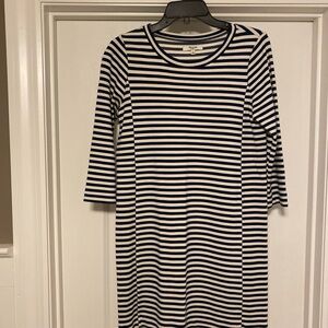 NWOT Madewell Women’s Cream Navy Striped Dress Size Small